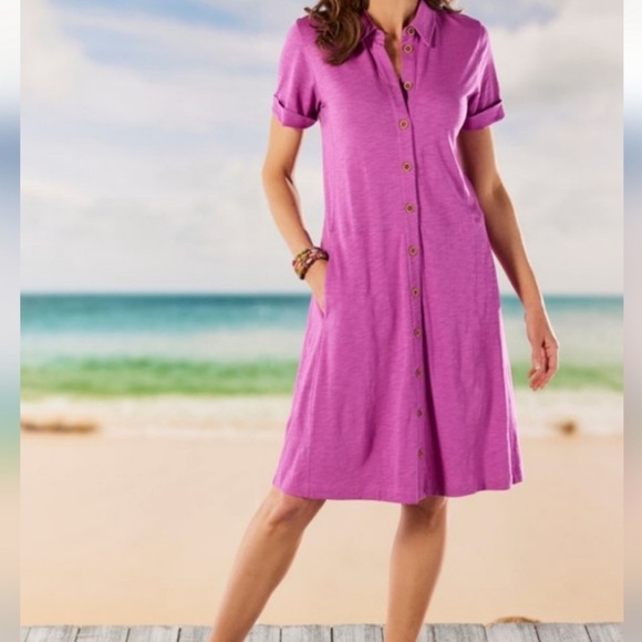 Soft Surroundings Dresses & Skirts - Soft Surroundings Filipa Shirtdress Light Fushia Size Medium
